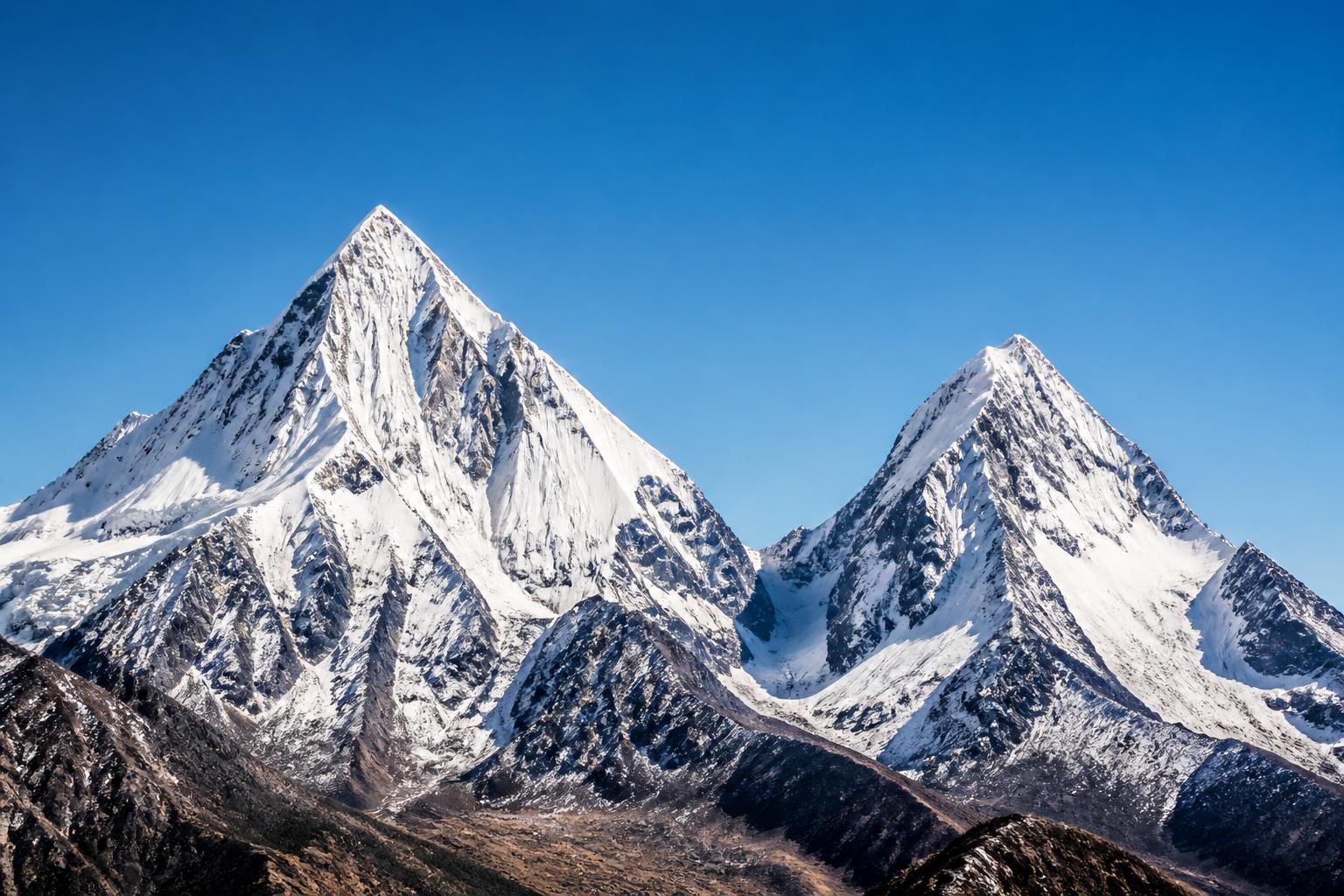 Snow-capped mountain range